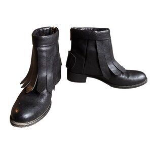 Rupert Sanderson‎ Ankle Boots Women 6.5 Italy Old Money Countryside Zip Buckle